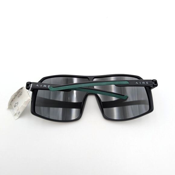 Aire Unisex Blazar Wrap Sunglasses Front Logo Matte Black/Gold Mirror One Size - Picture 3 of 7